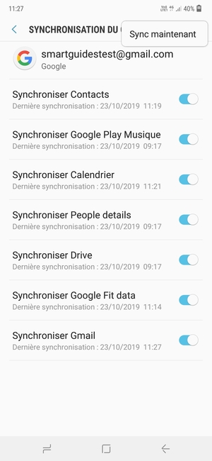 Sélectionnez Sync maintenant