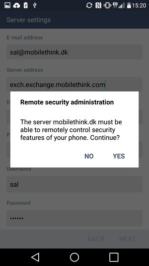 Select YES