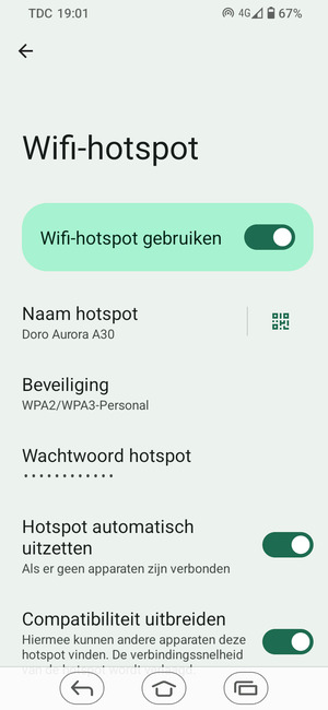 Uw telefoon is nu geïnstalleerd voor gebruik als modem
