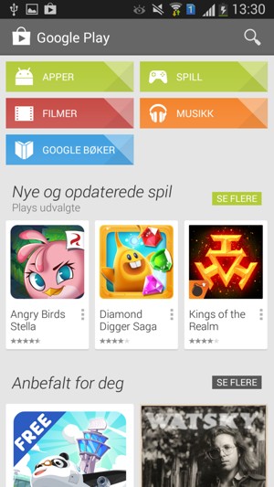 Velg søk-knappen