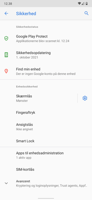 For at ændre PIN-koden til sim-kortet, vælg SIM-kortlås