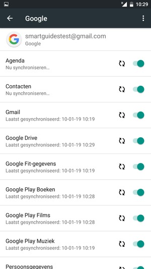 Uw gegevens worden gesynchroniseerd