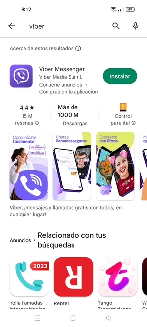 Seleccione la aplicación