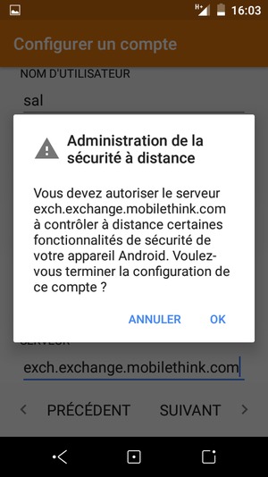 Sélectionnez OK