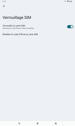 Sélectionnez Modifier le code PIN de la carte SIM