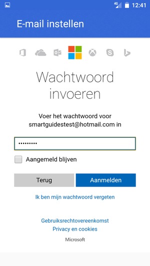 Voer uw wachtwoord in en selecteer Aanmelden