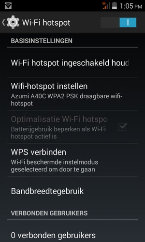 Uw telefoon is nu geïnstalleerd voor gebruik als modem