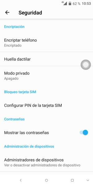 Seleccione Configurar PIN de la tarjeta SIM