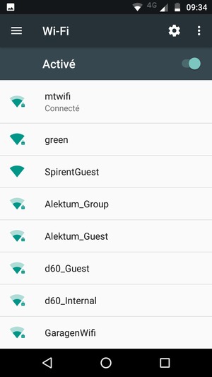 Vous êtes maintenant connecté au réseau Wi-Fi