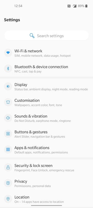 Select Wi-Fi & network