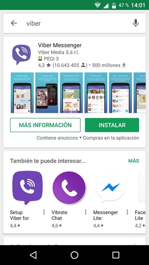 Seleccione la aplicación