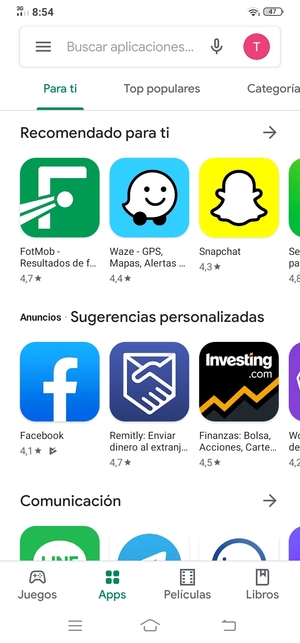 Seleccione la barra de Búsqueda