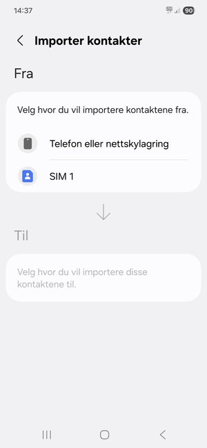 Velg SIM 1 eller SIM 2
