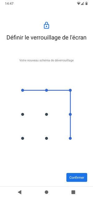 Dessinez de nouveau le schéma de déverrouillage et sélectionnez Confirmer