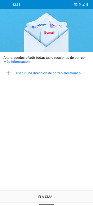 Seleccione Añadir una dirección de correo electrónico