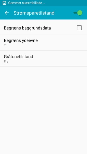 Aktiver Strømsparetilstand