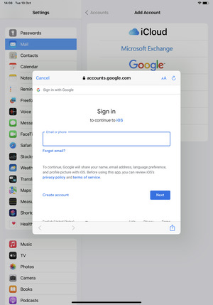 Enter your Email address and  select Next