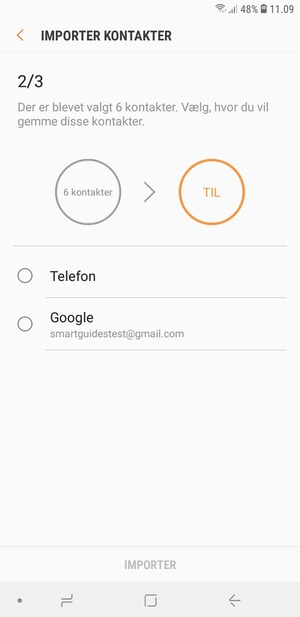Vælg din Google konto