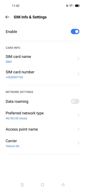 To change network if network problems occur, select Carrier