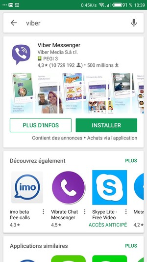 Sélectionnez l'appli