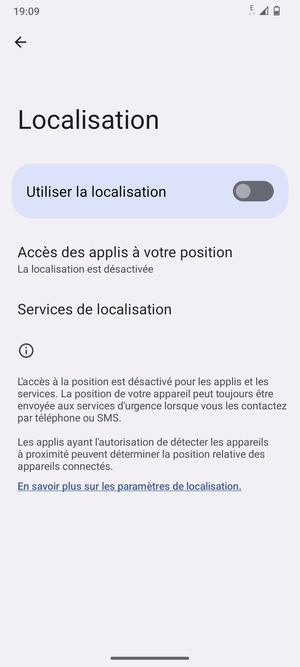 Désactiver le Utiliser la localisation