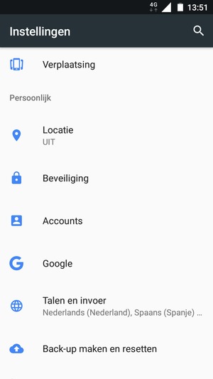 Scroll naar en selecteer Beveiliging
