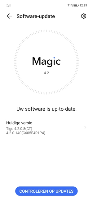 Als uw telefoon up-to-date is, zult u het volgende scherm zien