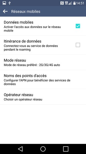 Sélectionnez Mode réseau