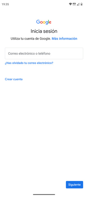 Introduzca su dirección de Gmail y seleccione Siguiente