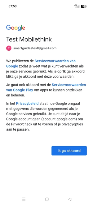Selecteer Ik ga akkoord