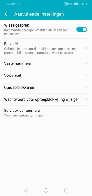 Selecteer Voicemail