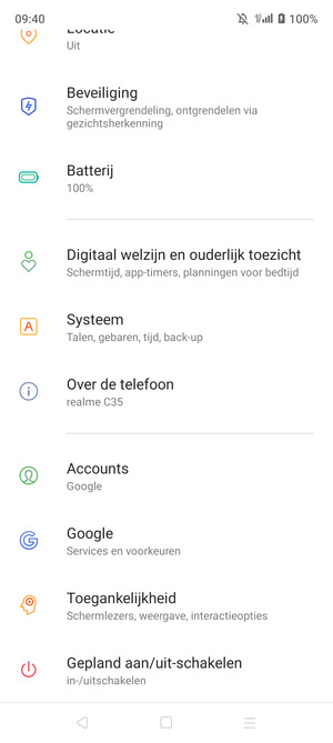Scroll naar en selecteer Systeem
