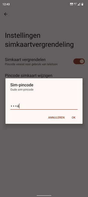 Voer Oude sim-pincode in en selecteer OK