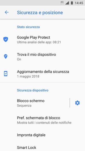 Il tuo telefono è ora protetto dal blocco schermo