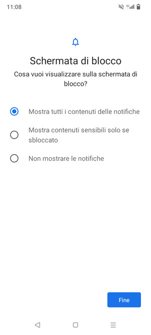 Seleziona la tua opzione preferita e poi Fine