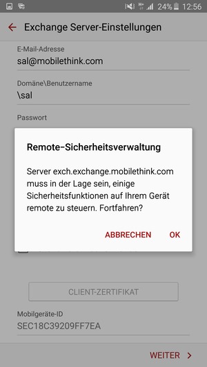 Wählen Sie OK