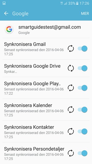 Dina kontakter från Google kommer nu att synkroniseras med din smartphone