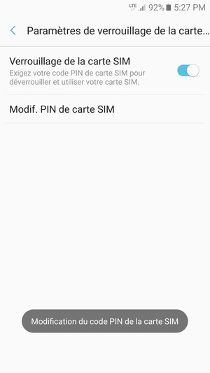 Votre code PIN de la carte SIM a été modifié