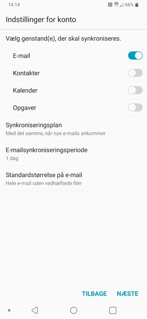 Vælg NÆSTE