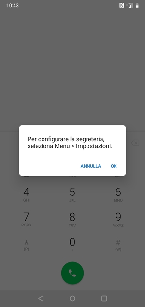 Se la segreteria telefonica non è configurata, seleziona OK