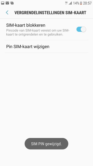 Uw SIM PIN is gewijzigd