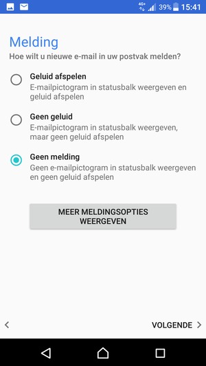 Selecteer uw voorkeursoptie en selecteer VOLGENDE