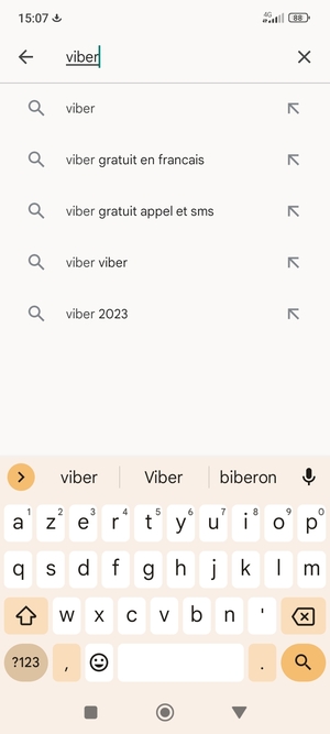 Saisissez le nom de l'appli et sélectionnez Rechercher