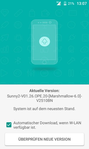 Wählen Sie ÜBERPRÜFEN NEUE VERSION
