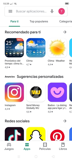 Seleccione la barra de Búsqueda