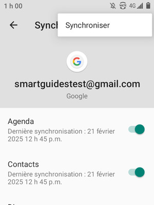 Sélectionnez Synchroniser
