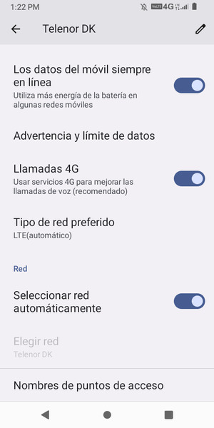 Desplácese y seleccione Nombres de puntos de accesso