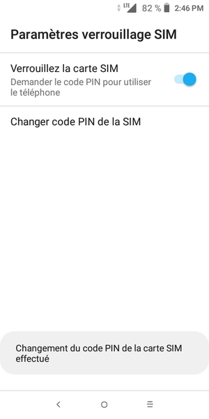 Votre code PIN de la carte SIM a été modifié