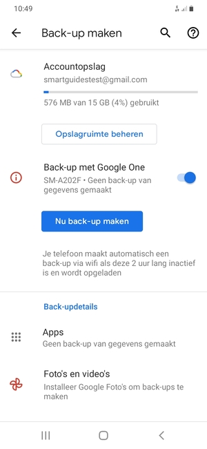 Selecteer Accountopslag