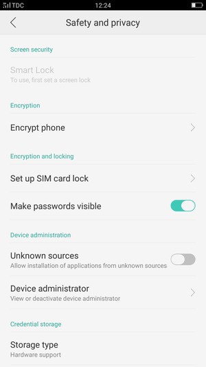 Select Set up SIM card lock